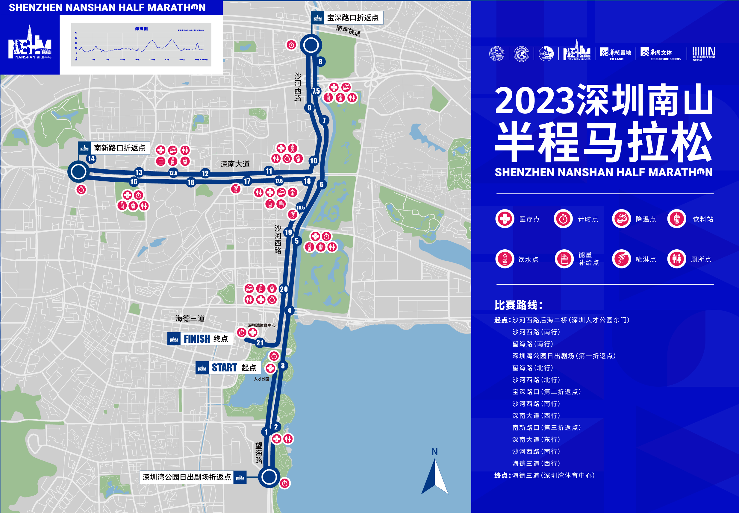 2023深圳南山半程马拉松比赛路线图