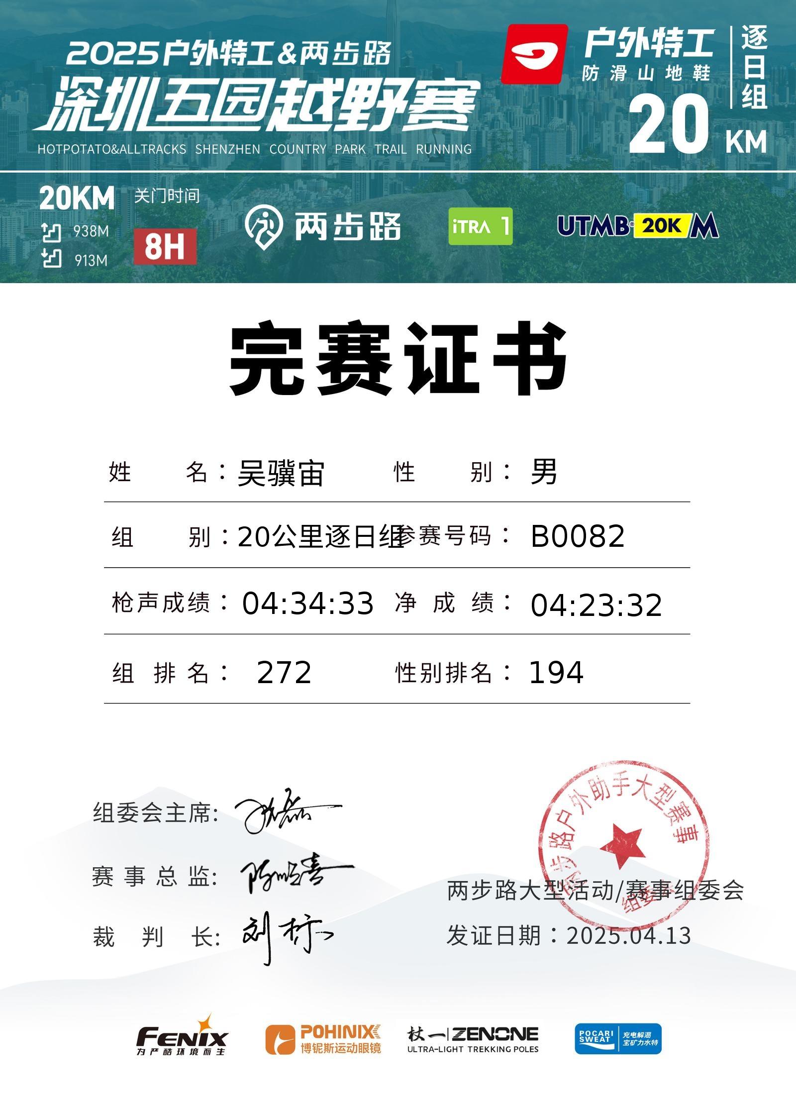 2025五园越野赛证书